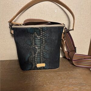 Consuela Black and Tan Crossbody Bag